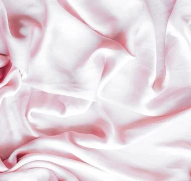 Pink soft silk texture, flatlay background Stock Photos