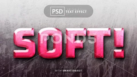 Pink soft text effect editable PSD Template
