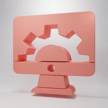 Pink Software, web development, programming concept icon isolated on pink b.. Stock Illustration
