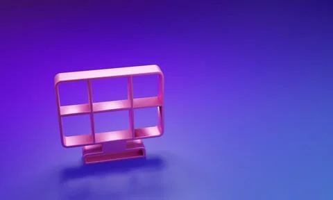 Pink Solar energy panel icon isolated on purple-blue background. Minimalism.. Stock Illustration
