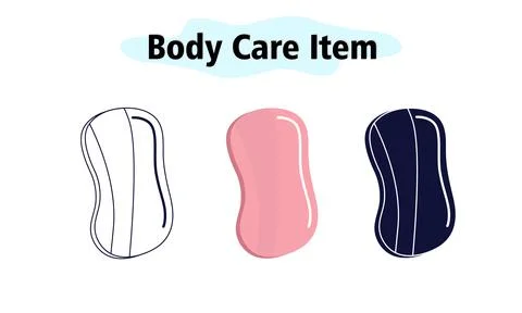 Pink solid hand soap. Antibacterial scented soap. Body care. Vector illustration Stock Illustration