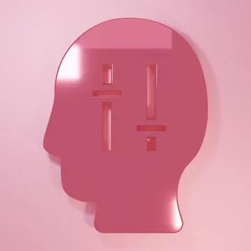 Pink Solution to the problem in psychology icon isolated on pink background.. Illustrazione stock