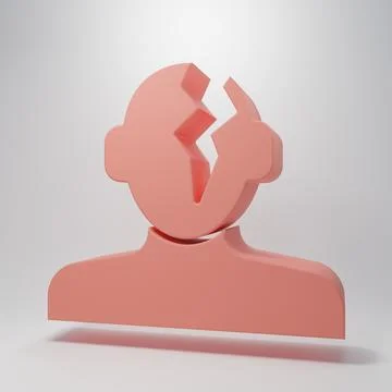 Pink Solution to the problem in psychology icon isolated on pink background.. 스톡 일러스트