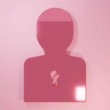 Pink Solution to the problem in psychology icon isolated on pink background.. Stock Illustration
