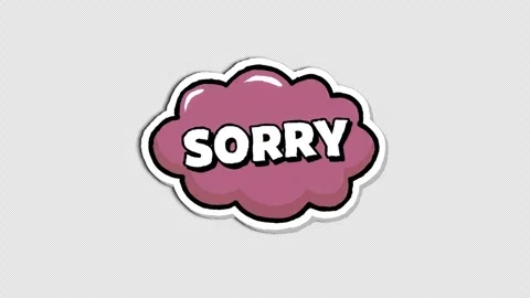 Pink Sorry Bubble Wiggle Sticker, Doodle Style Vidéo 321068081