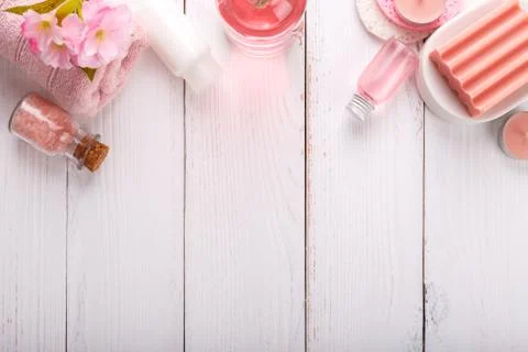 Pink Spa setting Stock Photos
