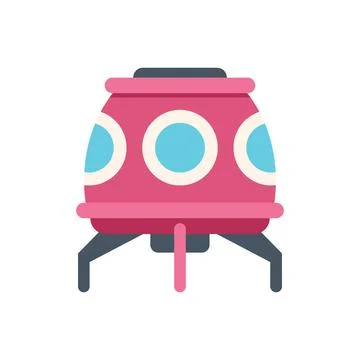 Pink spaceship hovering, exploring the galaxy, futuristic space travel Stock Illustration