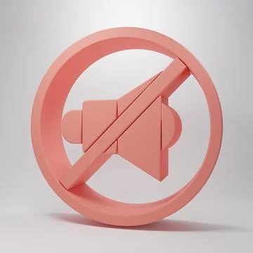Pink Speaker mute icon isolated on pink background. No sound icon. Volume O.. Stock Illustration