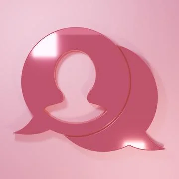 Pink Speech bubble chat icon isolated on pink background. Message icon. Com.. 스톡 일러스트