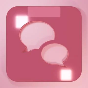 Pink Speech bubble chat icon isolated on pink background. Message icon. Com.. Stock Illustration