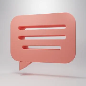 Pink Speech bubble chat icon isolated on pink background. Message icon. Com.. Stock Illustration