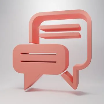 Pink Speech bubble chat icon isolated on pink background. Message icon. Com.. Stock Illustration