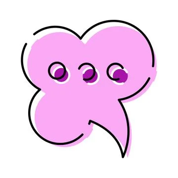 Pink speech bubble communicating a waiting message Stock Illustration