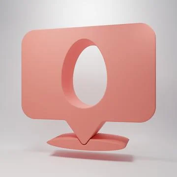 Pink Speech bubble with easter egg icon isolated on pink background. Happy .. 스톡 일러스트