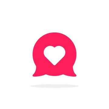Pink speech bubble with heart Stock Illustration