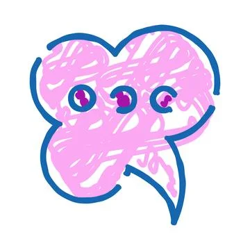 Pink speech bubble icon with three dots イラスト素材