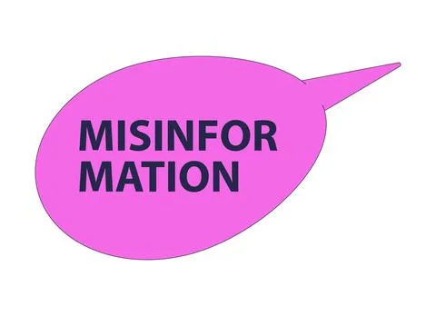 Pink speech bubble with misinformation text 2D cartoon object 스톡 일러스트