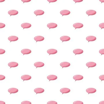 Pink speech bubble oval shape pattern Stock Illustration