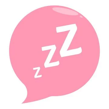 Pink speech bubble showing three z letters for sleeping Stock Illustration