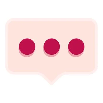 Pink speech bubble showing typing status with three dots Stock Illustration