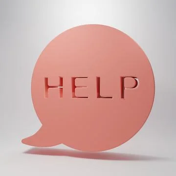 Pink Speech bubble with text Help icon isolated on pink background. Minimal.. Stock Illustration