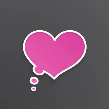 Pink speech bubble for thoughts at heart shape Stock Illustration