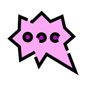 Pink speech bubble with three black dots Stockillustratie