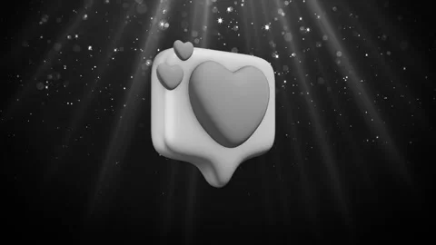 Pink speech bubble with three hearts Loop Stock Footage 308225319