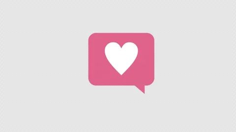 A pink speech bubble with a white heart in the middle icon concept animatio.. Stock Footage 270149753