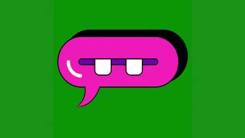 Pink speech green background bubble green screen animated chromakey background Stock Footage 314064956