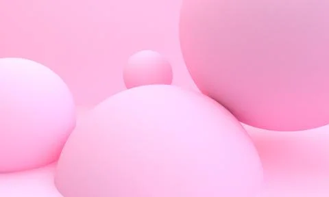 Pink sphere 3d abstract style background. Concept : poster, advertising ,cove Stock Illustration