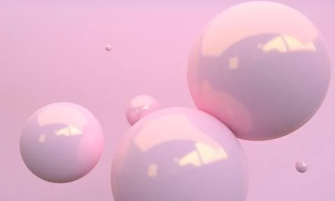 Pink sphere 3d abstract style background. Concept : poster, advertising ,cove Stock Illustration