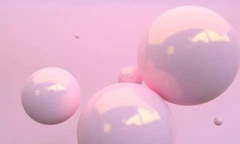 Pink sphere 3d abstract style background. Concept : poster, advertising ,cove Stock Illustration