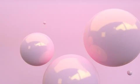 Pink sphere 3d abstract style background. Concept : poster, advertising ,cove Stock Illustration