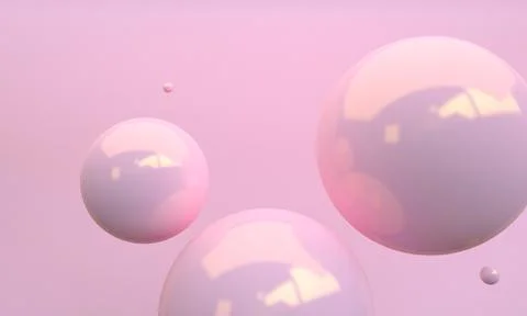 Pink sphere 3d abstract style background. Concept : poster, advertising ,cove Stock Illustration