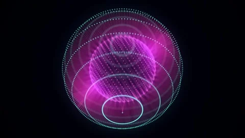 Pink sphere consisting of points and lines. Technology grid sphere. 스톡 동영상 272587514