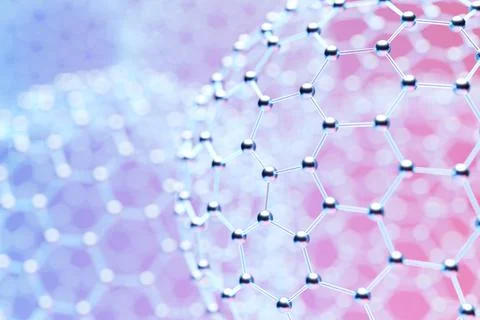 Pink  sphere of lines and dots, molecular lattice, geometric shape, network c Stock Illustration