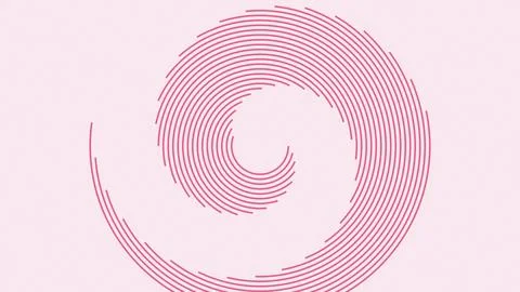 Pink spiral dotted pattern abstract design on white background Stock Illustration