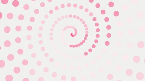 Pink spiral pattern with dots on a light background Stock Illustration