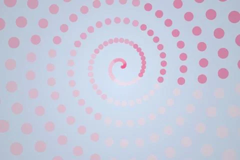 Pink spiral pattern with dots on a light background Stock Photos