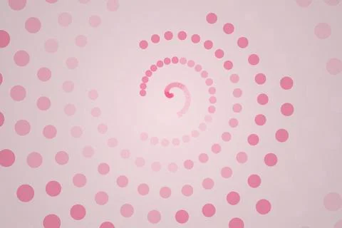 Pink spiral pattern with dots on light background Stock Photos