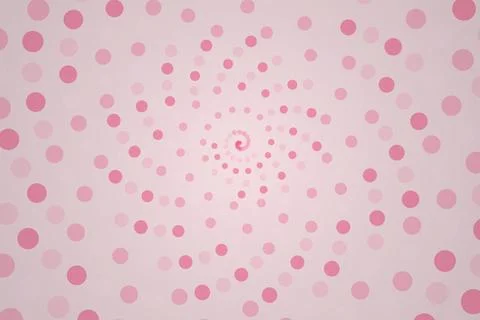 Pink spiral pattern with dots on light background Stock Photos
