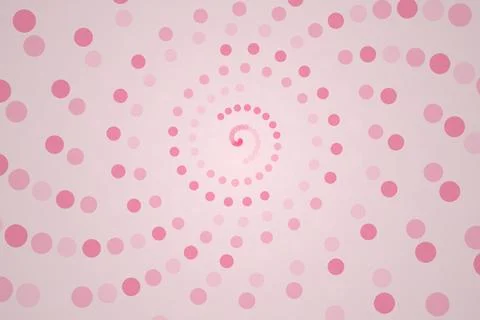 Pink spiral pattern with dots on light background Stock Photos