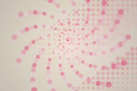 Pink spiral pattern with dots on a soft background Stock Photos