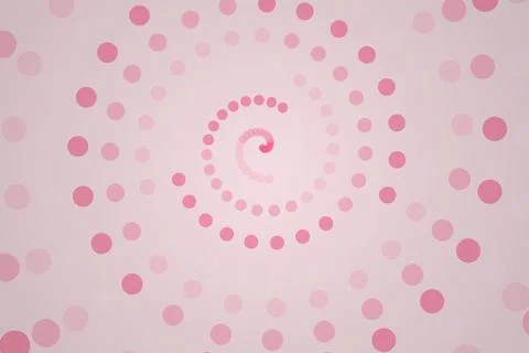 Pink spiral pattern with dots on soft pink background Stock Photos