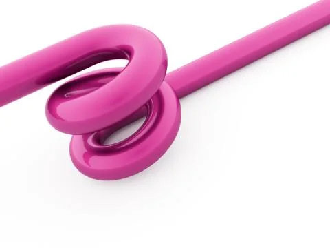 Pink spiral spring concept rendered on white background 스톡 일러스트