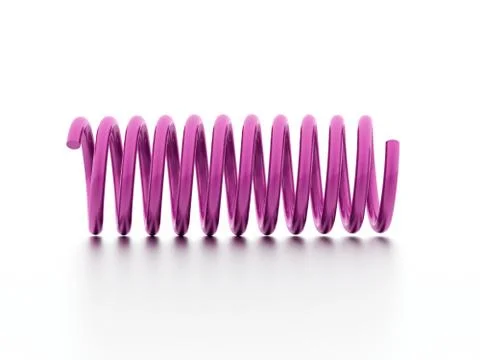 Pink spiral string rendered on white background Stock Illustration