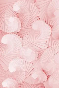 Pink spirals pattern, abstract geometric minimal modern background. Fan-shape イラスト素材