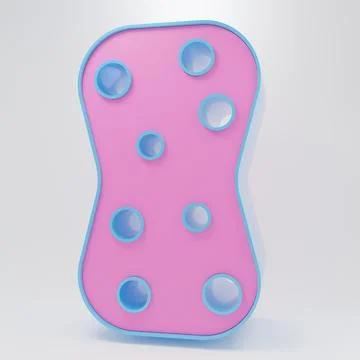 Pink Sponge with bubbles icon isolated on grey background. Wisp of bast for.. Stock Photos