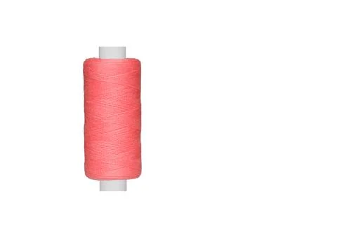 Pink spool of sewing thread isolated on white background Stock Photos